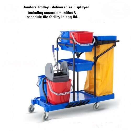 TROLLEY Janitors fully equipped Blue
